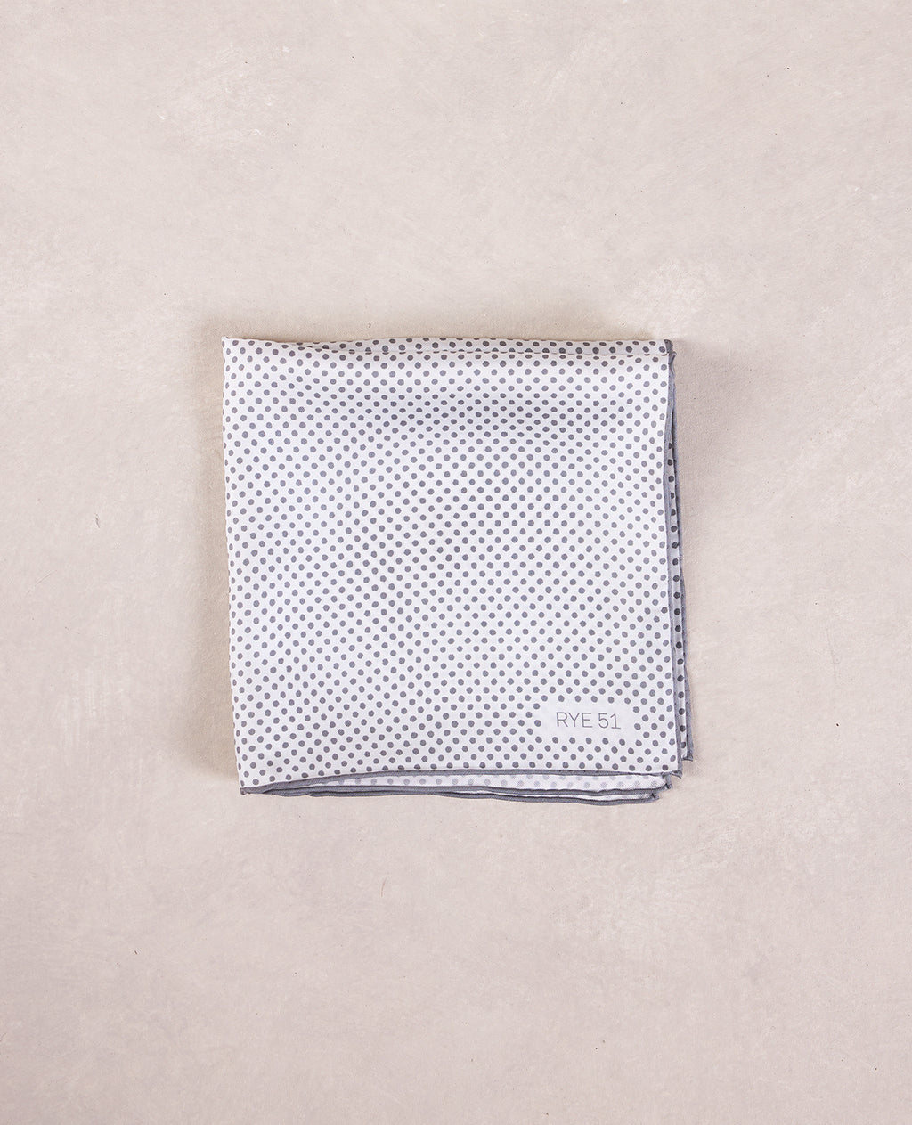 The Silk Pocket Square - 100% Silk Pocket Square - White w/ Grey Polka Dot